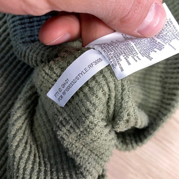 Rainforest Mens Olive Green Waffle Knit Thermal Hoodie Large L - Picture 7 of 8